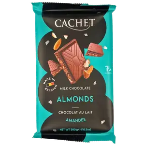 Молочний шоколад Cachet з мигдалем, 300г купити